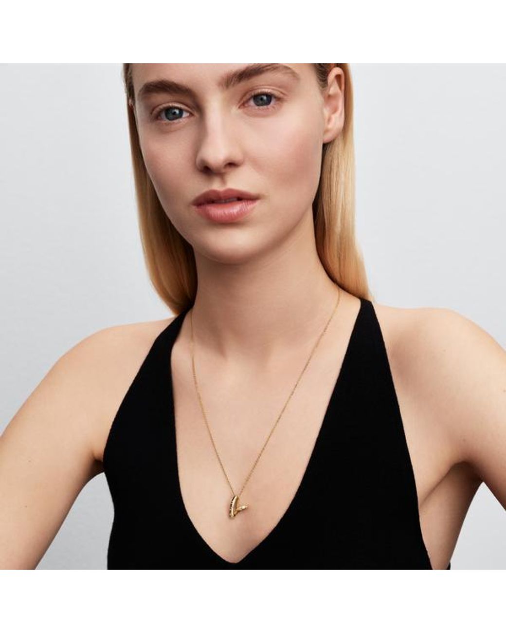 Pandora Metallic Organically Shaped Stone-Set Heart Pendant Necklace