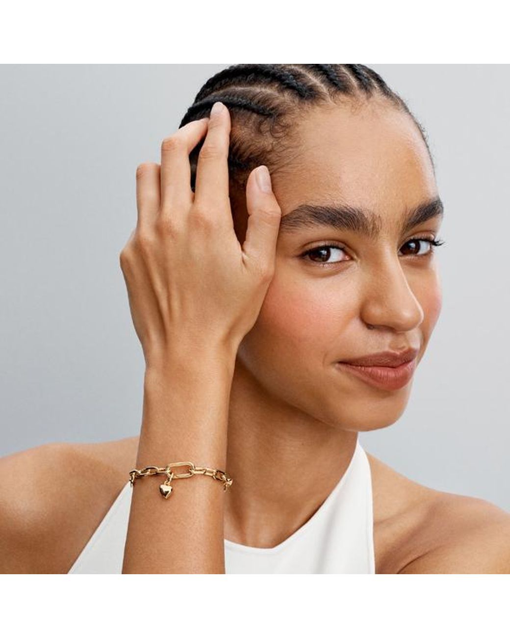 Pandora Metallic Heart Mini Dangle Charm