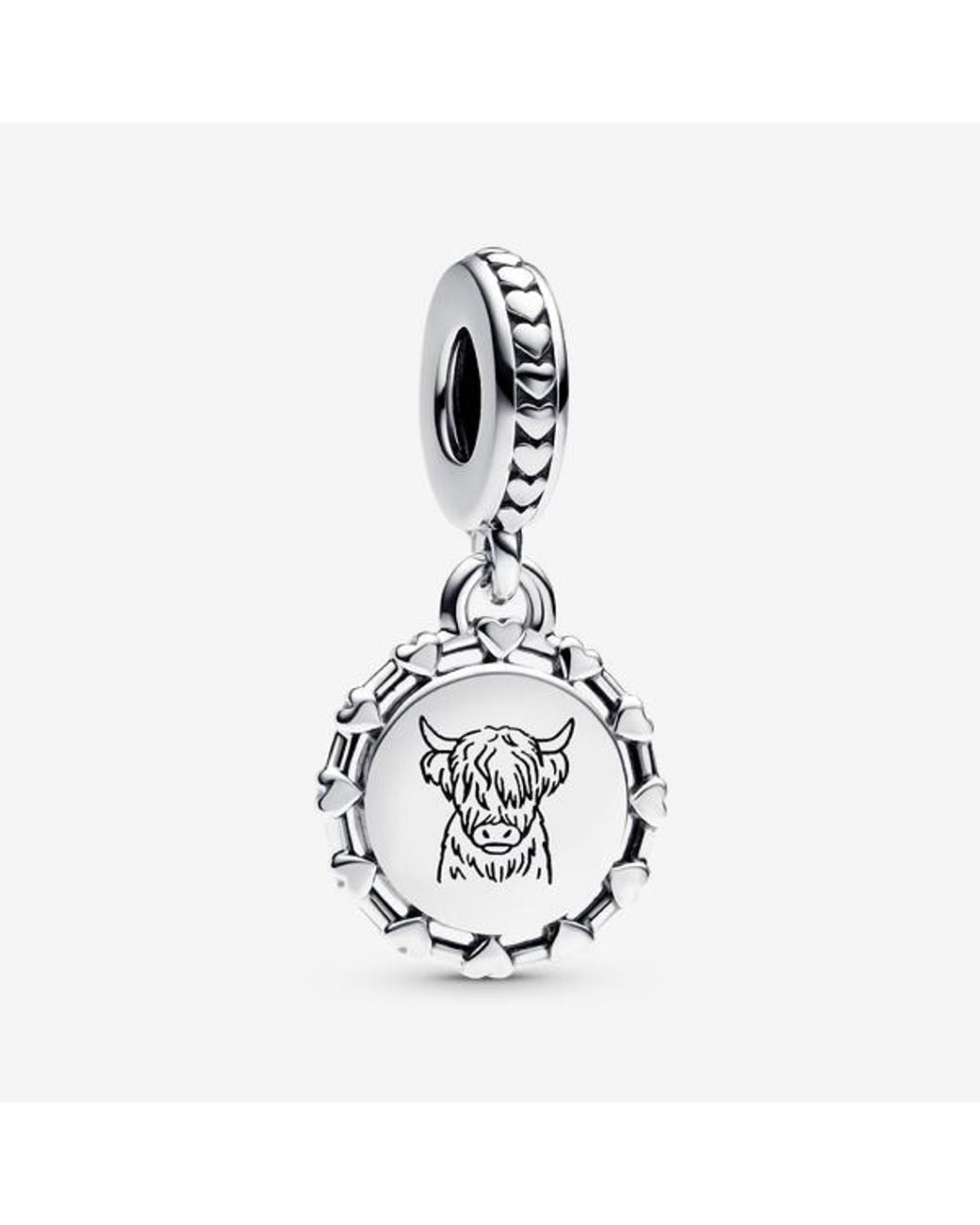 Pandora Metallic Engravable Scottish Cow Dangle Charm