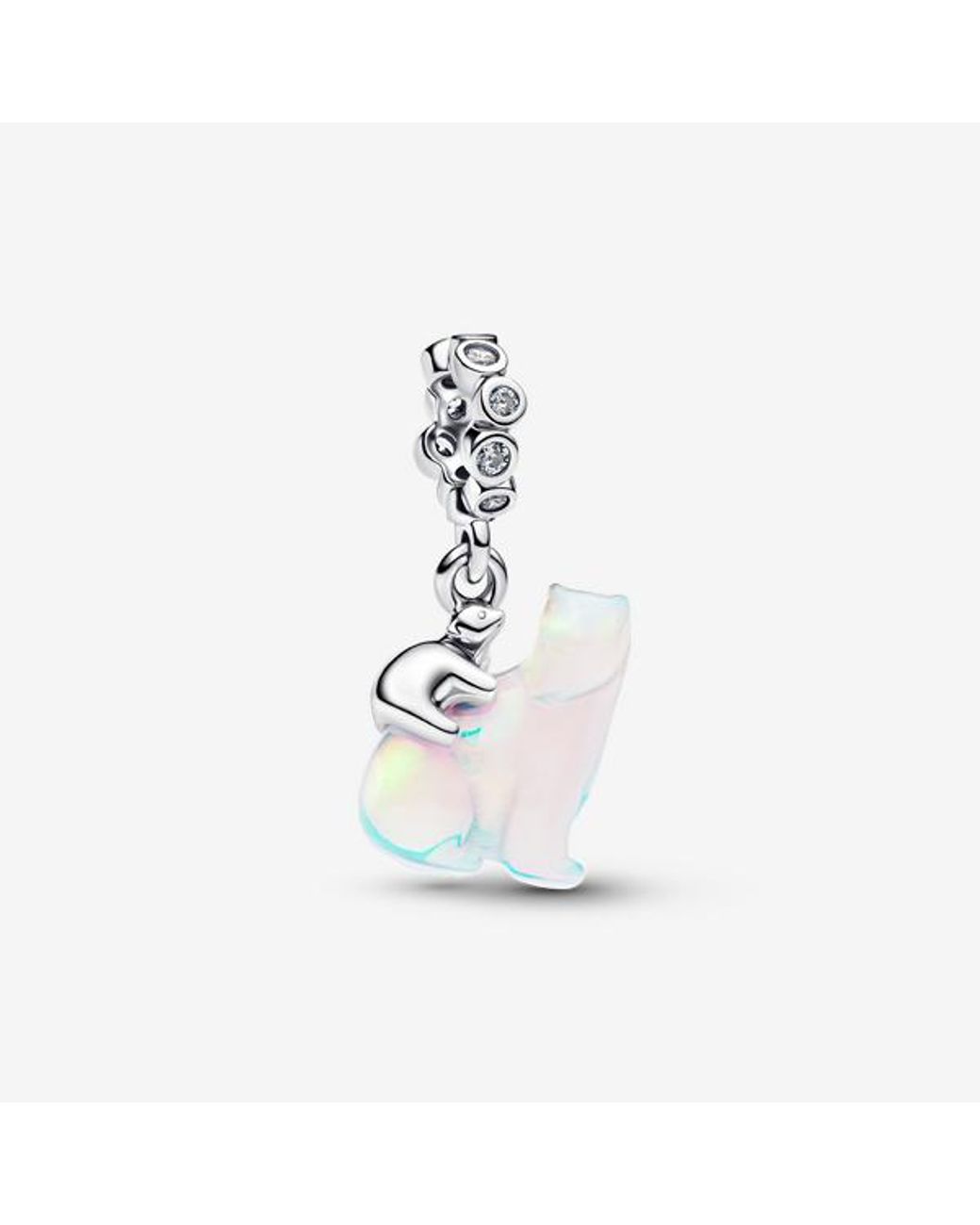 Pandora White Polar Bear Mother & Cub Dangle Charm