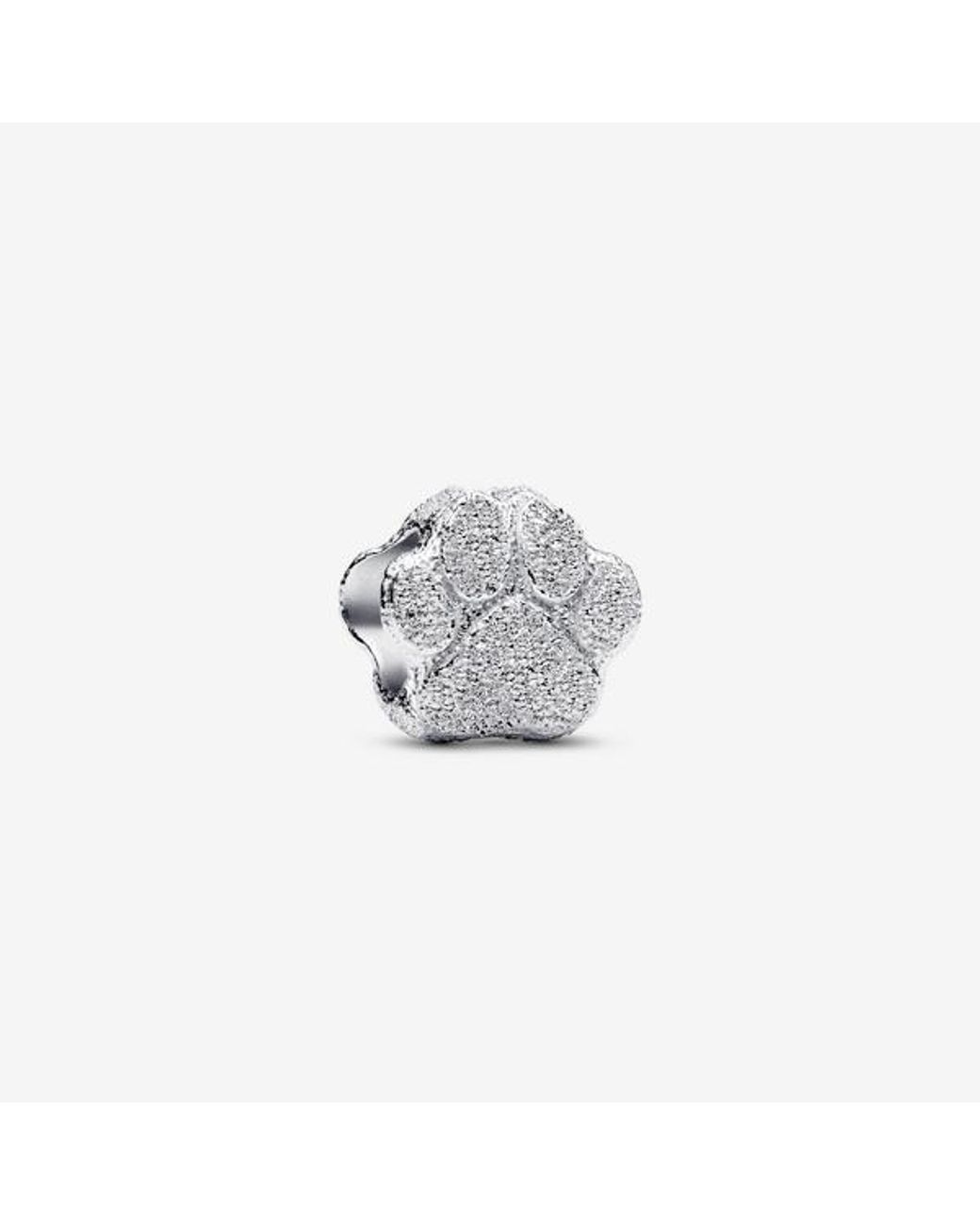 Pandora White Textured Paw Mini Charm