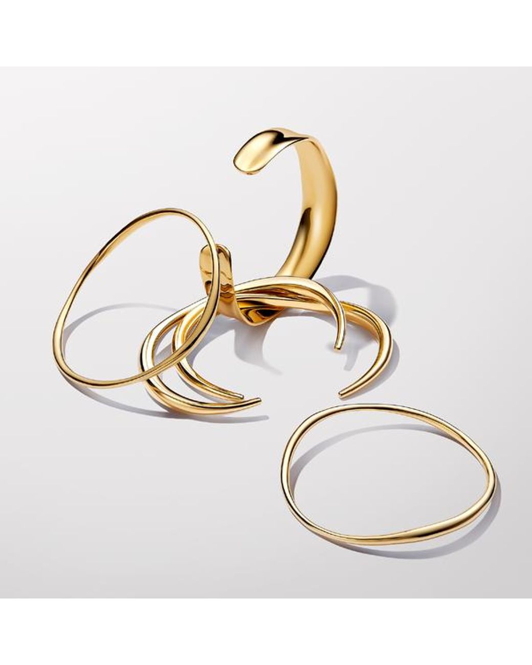 Pandora White Organically Shaped Bangle