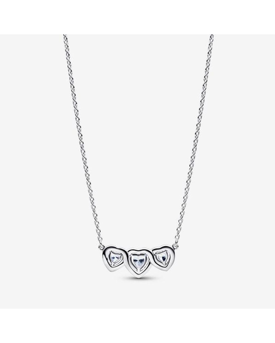 Pandora Metallic Halo Heart Trilogy Collier Necklace