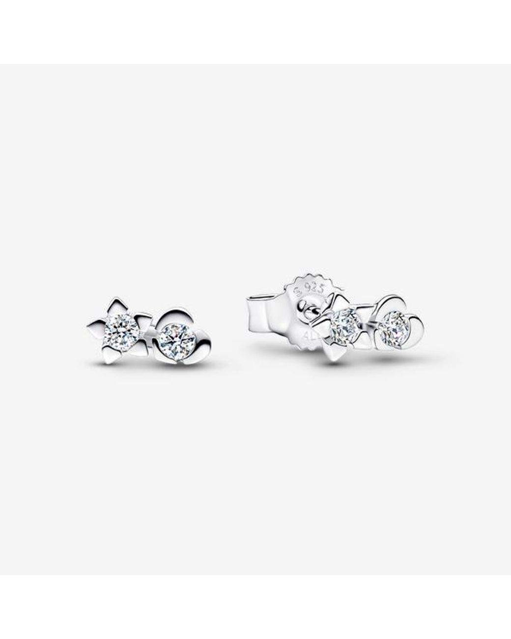 Pandora Metallic Talisman Sterling Lab-Grown Diamond Heart & Star Stud Earrings