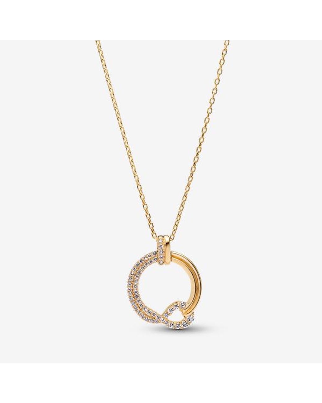 Pandora Metallic Infinite Lab-Grown Diamond Pavé Circle Pendant Necklace