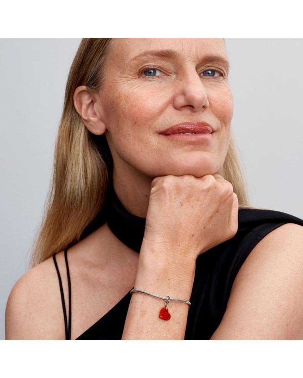 Pandora Red Opalescent Heart Dangle Charm