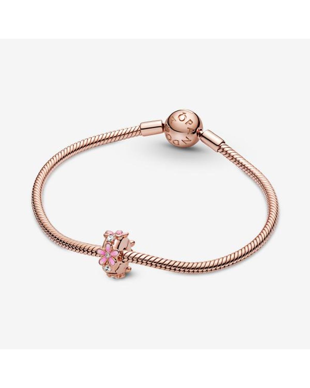 Pandora Moments 14k Rose Gold-plated Pink Daisy Flower Stud Earrings