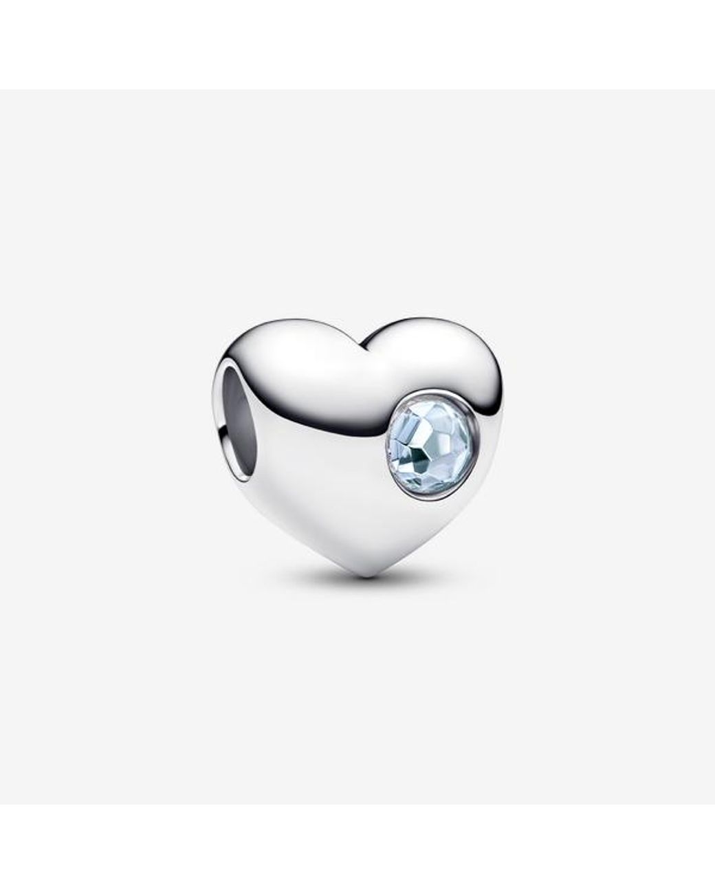 Pandora Metallic Engravable March Birthstone Heart Charm
