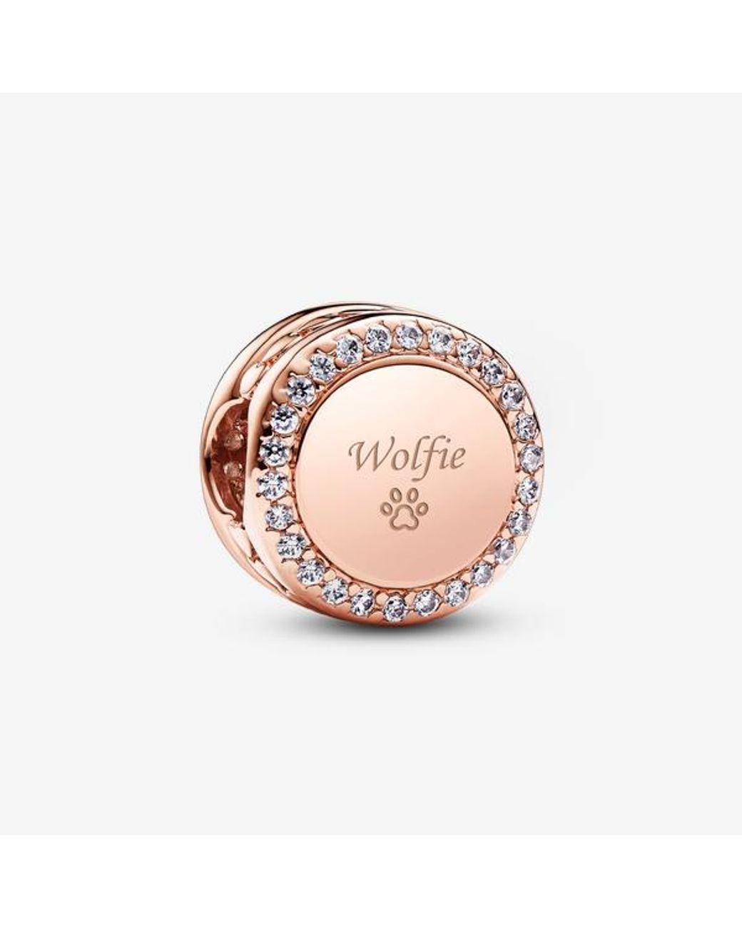 Pandora Pink Engravable Sparkling Button Charm