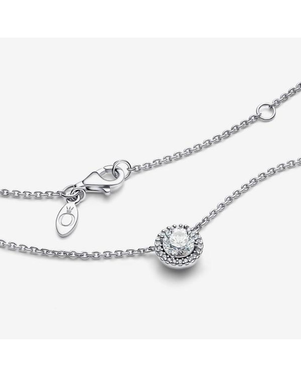 Pandora Metallic Round Sparkle Halo Necklace