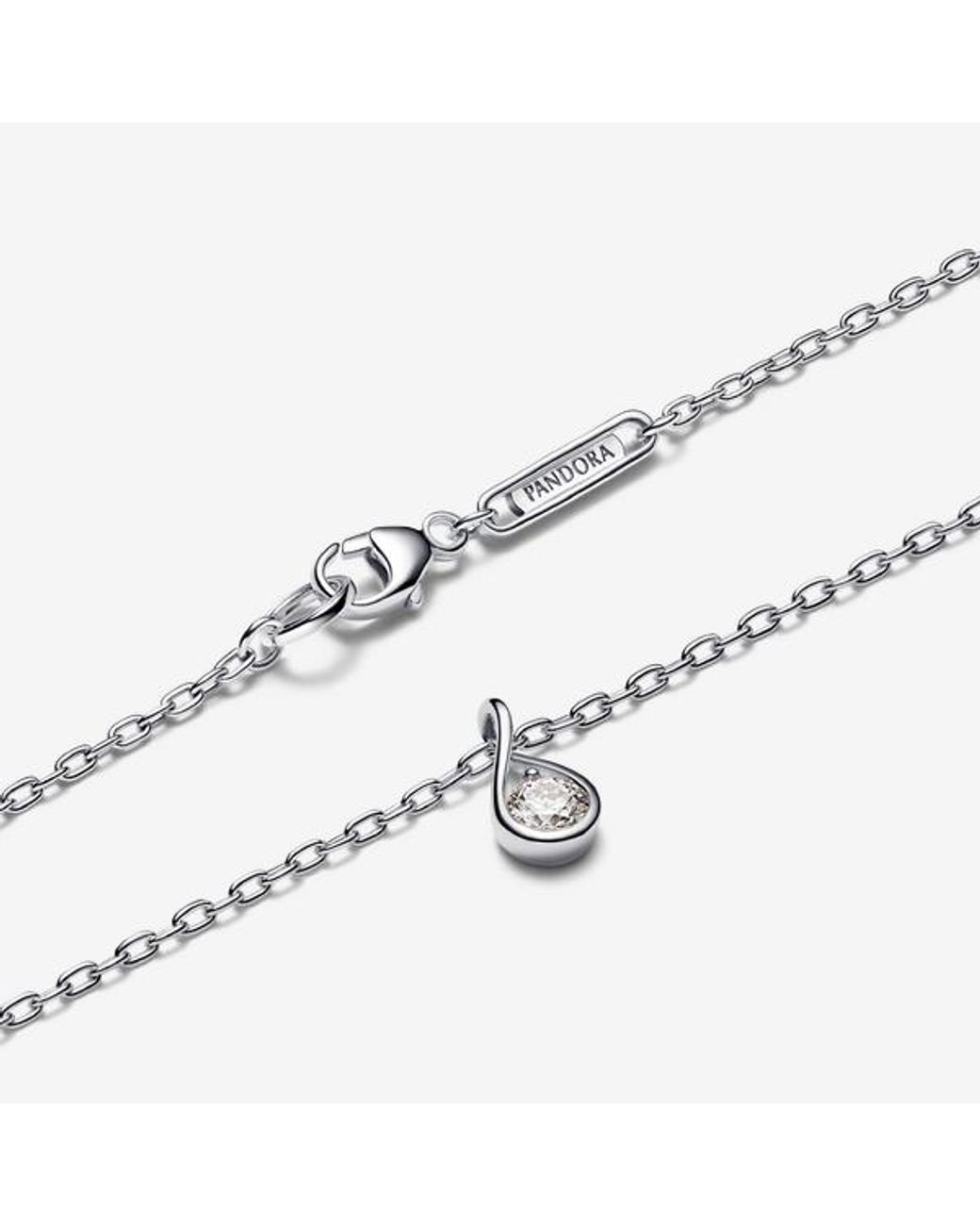 Pandora Metallic Infinite Sterling Lab-Grown Diamond Pendant Necklace
