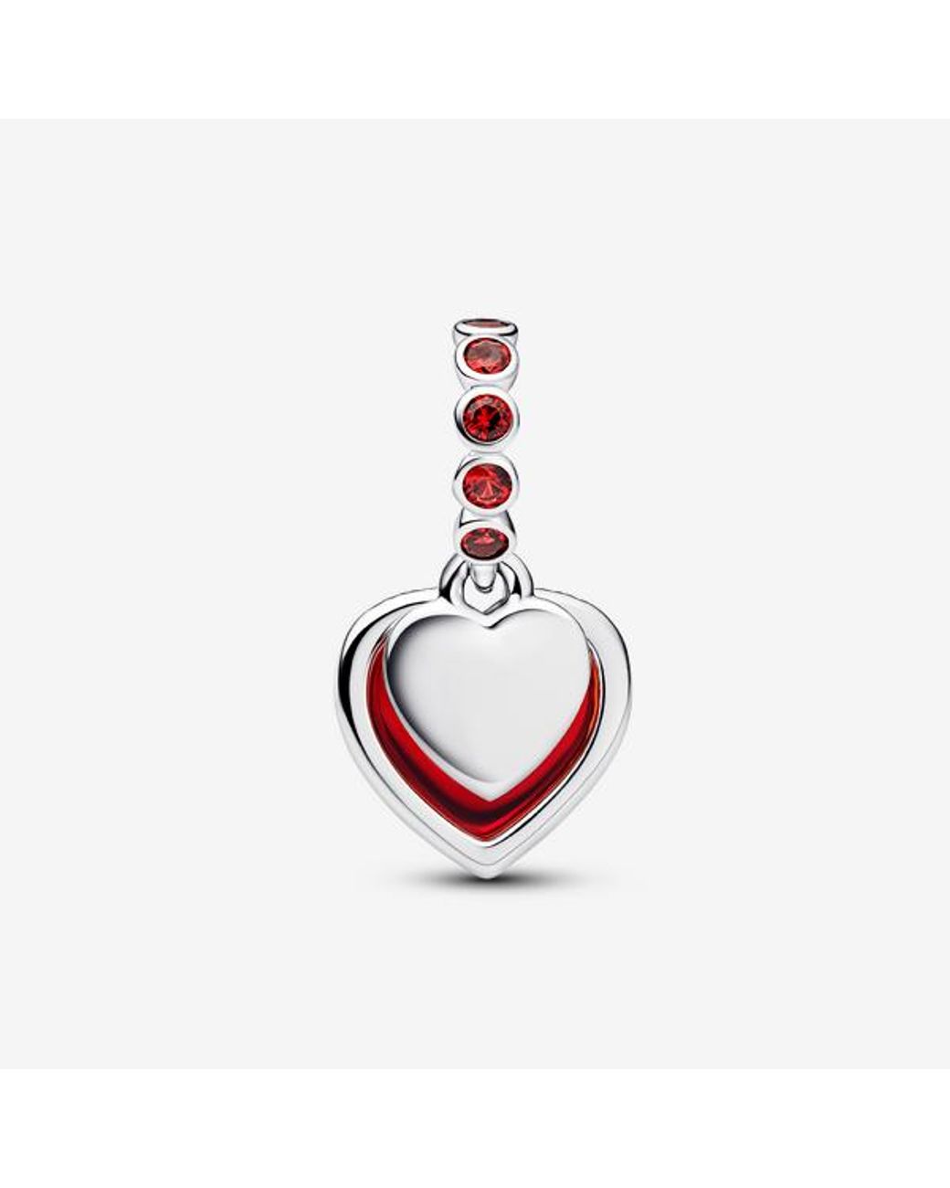 Pandora Red Murano Glass Heart Double Dangle Charm