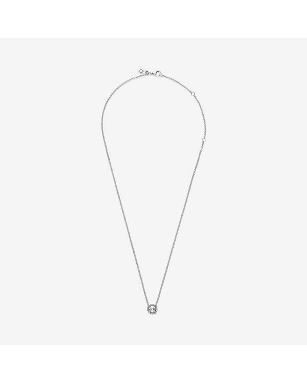 Pandora Metallic Round Sparkle Halo Necklace
