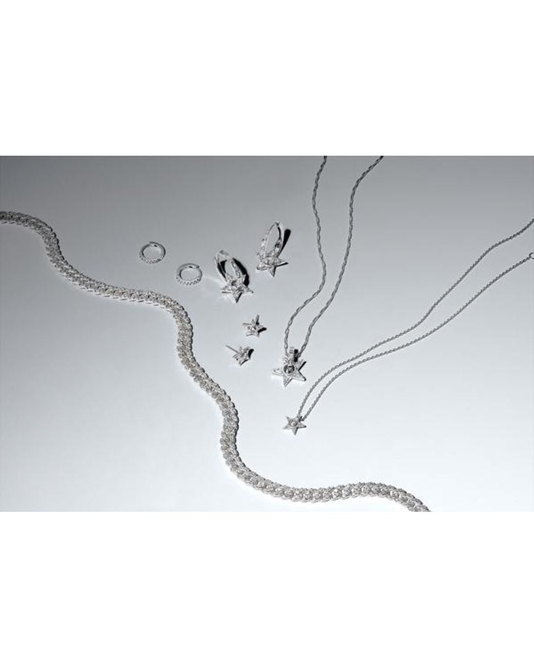 Pandora White Sparkling Stella Openwork Hoop Earrings