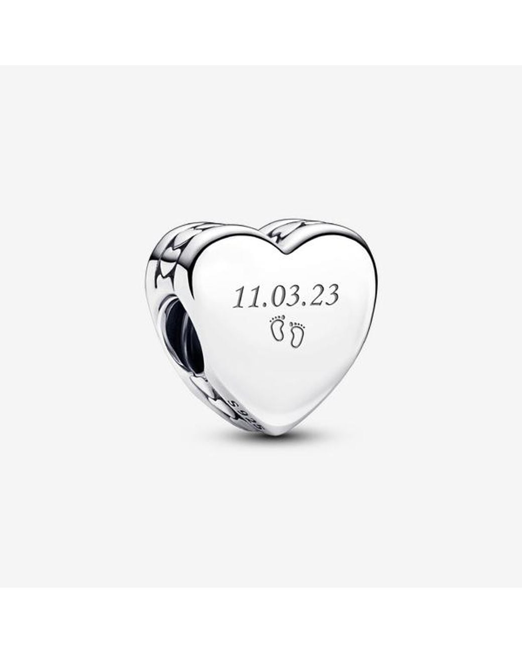 Pandora White Engravable Heart Charm