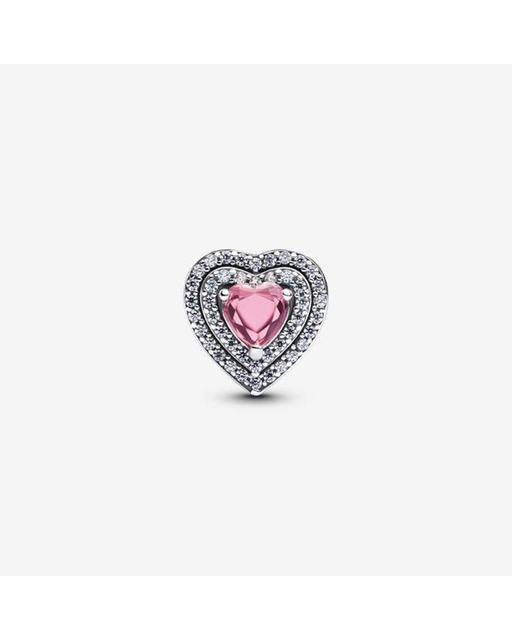 Pandora White Sparkling Levelled Hearts Charm
