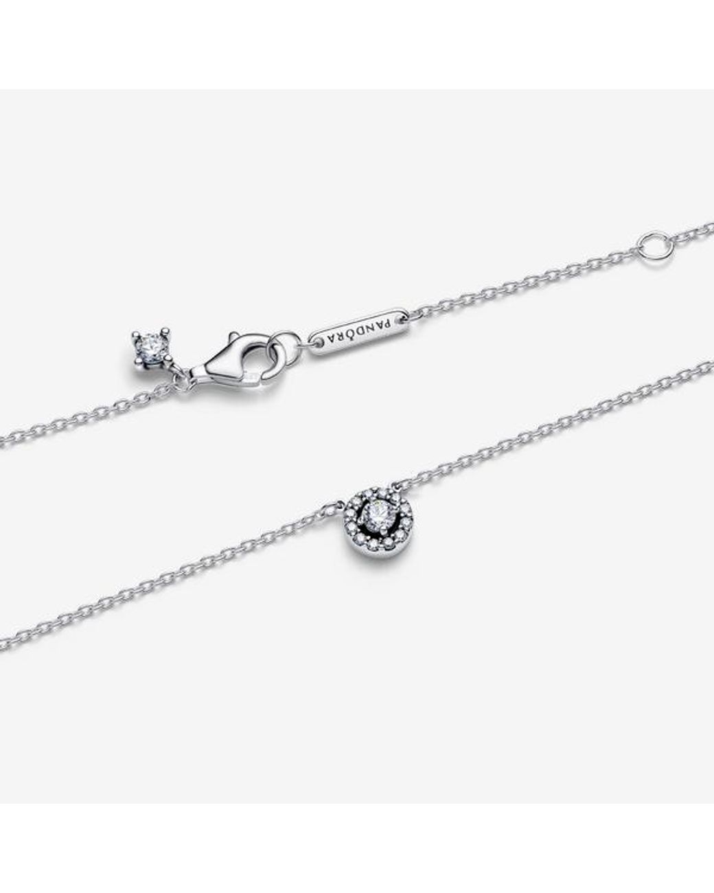Pandora Metallic Round Pavé Halo Collier Necklace