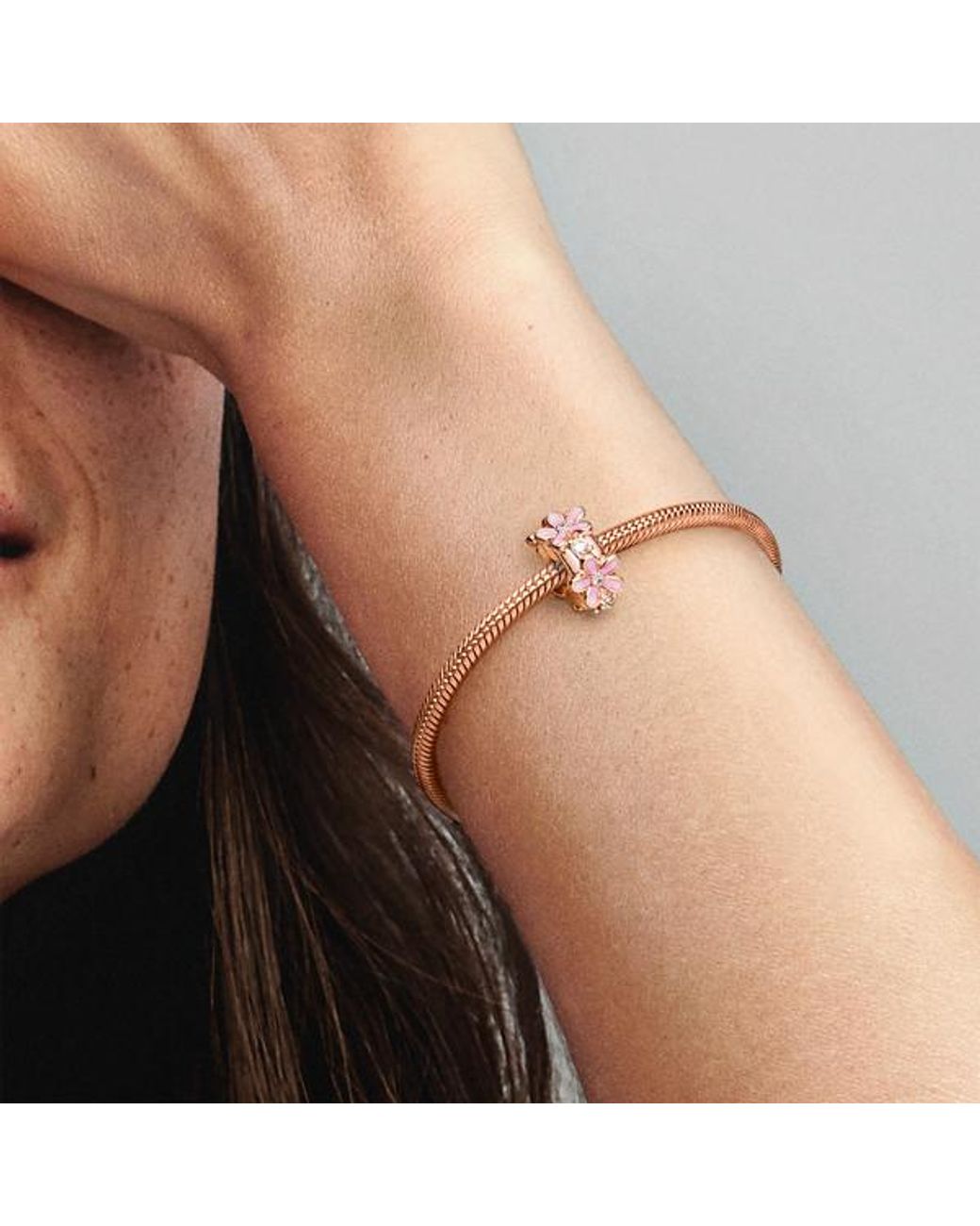 Pandora Moments 14k Rose Gold-plated Pink Daisy Flower Stud Earrings