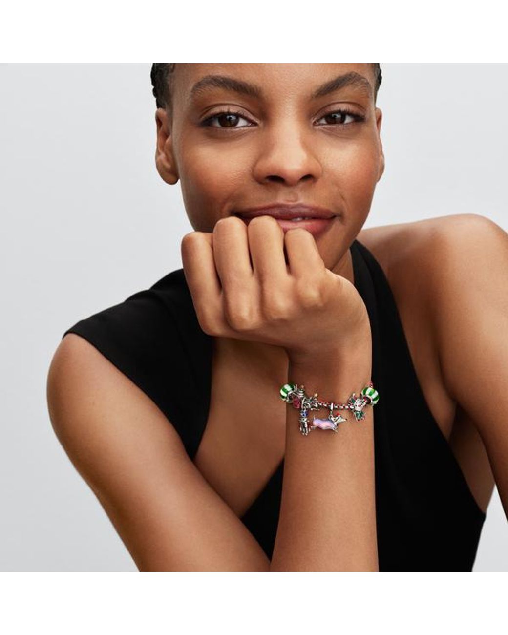 Pandora Metallic Peppermint Cord Box Chain Bracelet