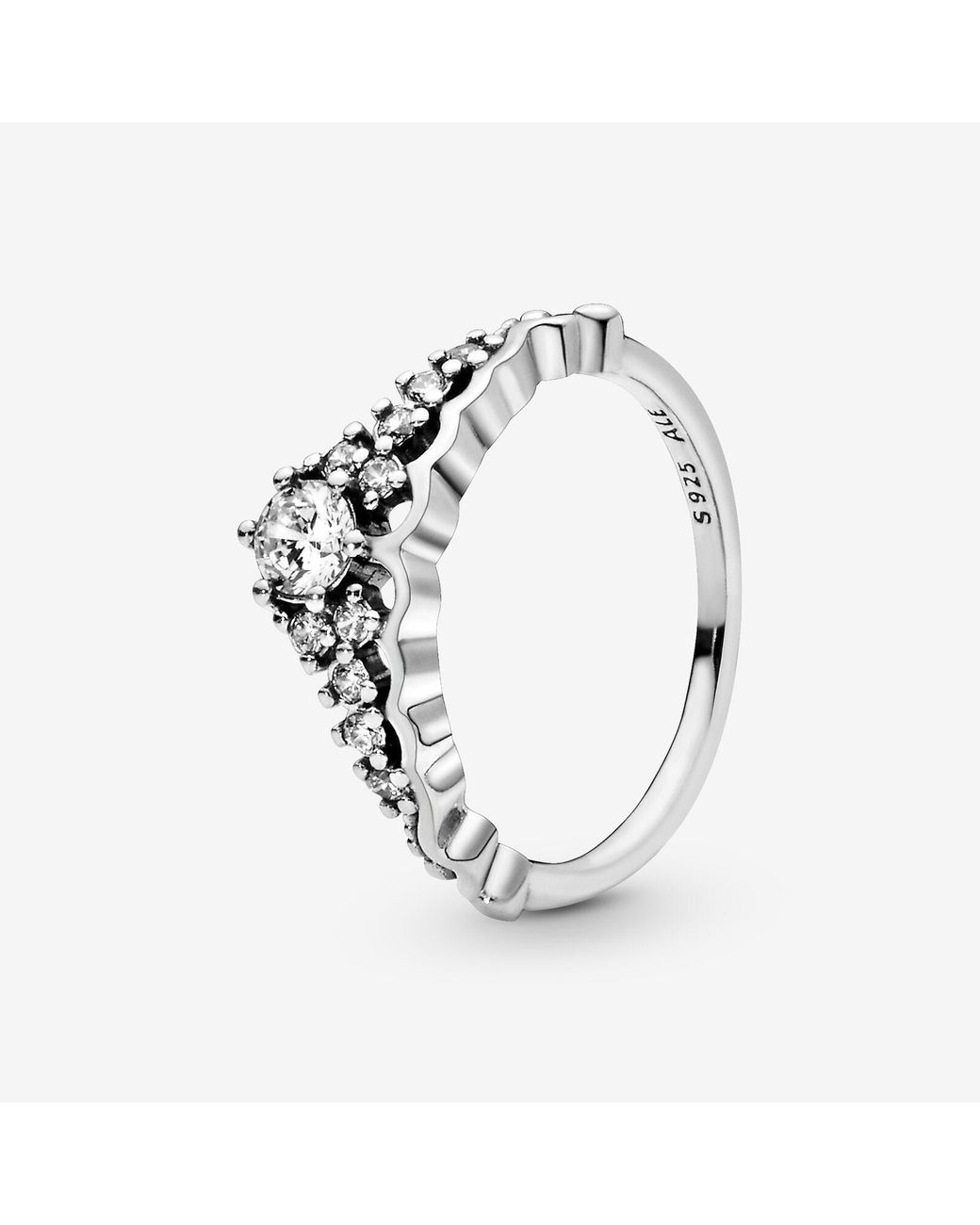 PANDORA Fairy Tale Tiara Wishbone Princess Ring in Metallic Lyst