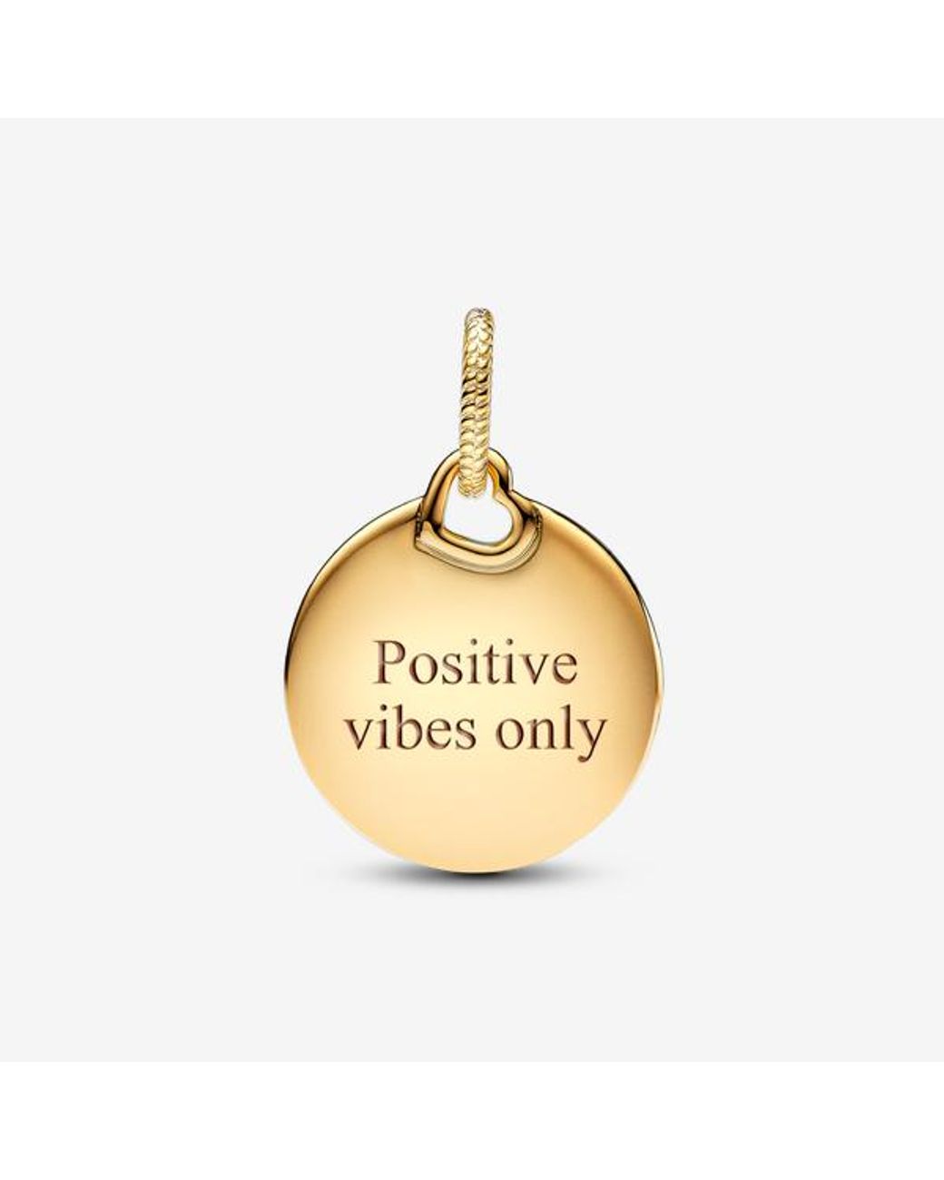 Pandora Metallic Engravable Round Tag Dangle Charm