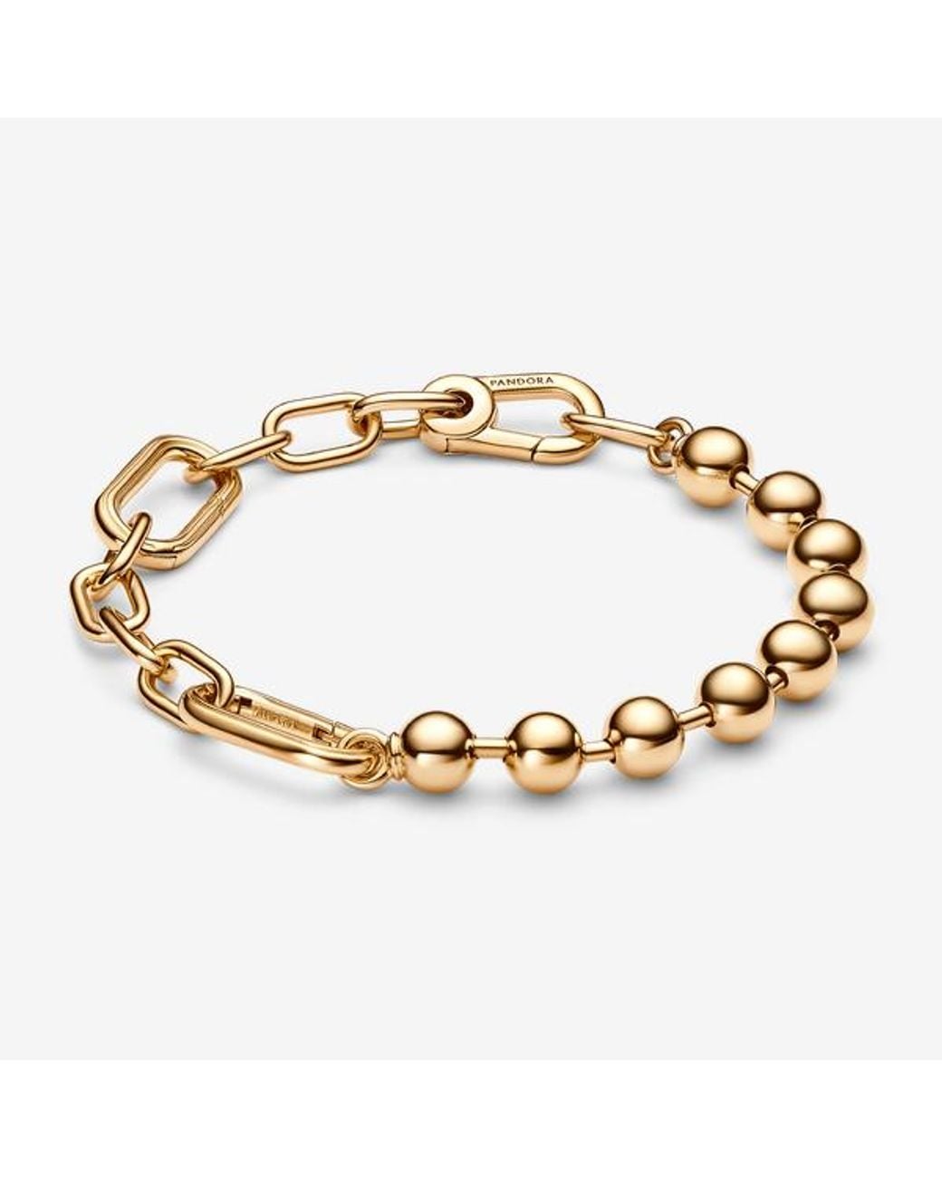 Pandora Metallic Me Metal Bead & Link Chain Bracelet