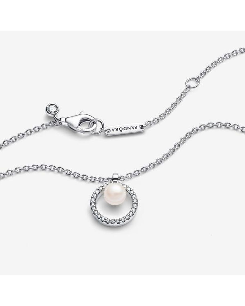 Pandora Metallic Treated Freshwater Cultured Pearl & Pavé Collier Necklace