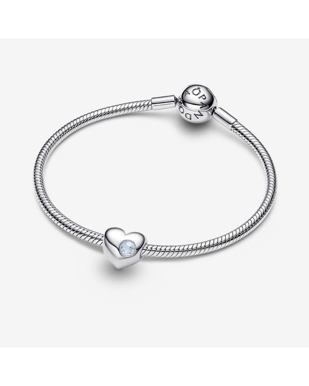 Pandora Metallic Engravable March Birthstone Heart Charm