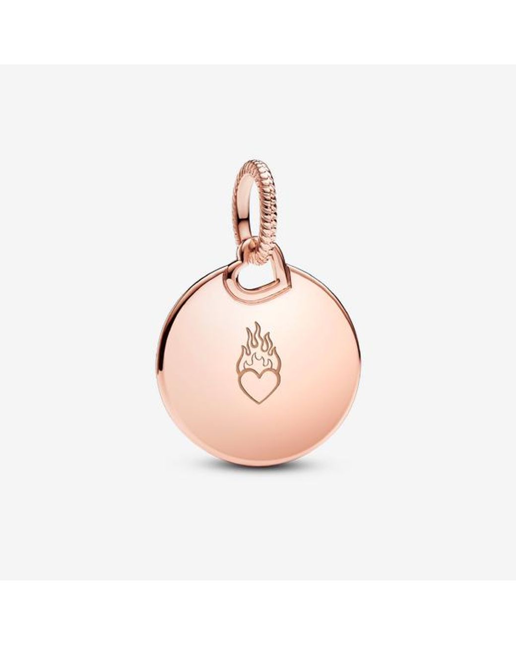 Pandora Pink Engravable Round Tag Pendant