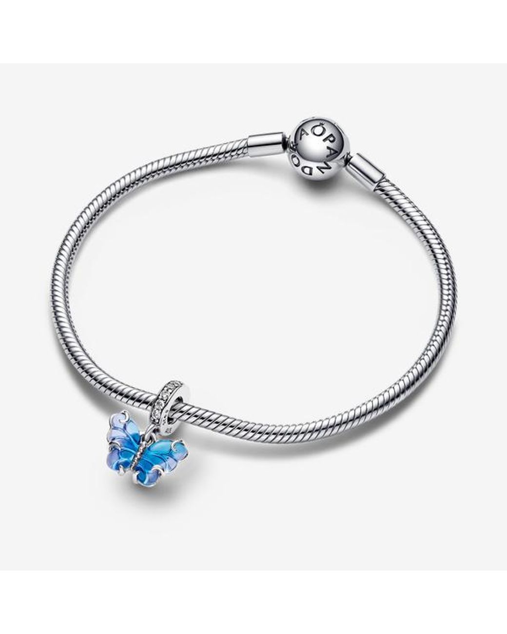 Pandora Blue Murano Glass Butterfly Dangle Charm