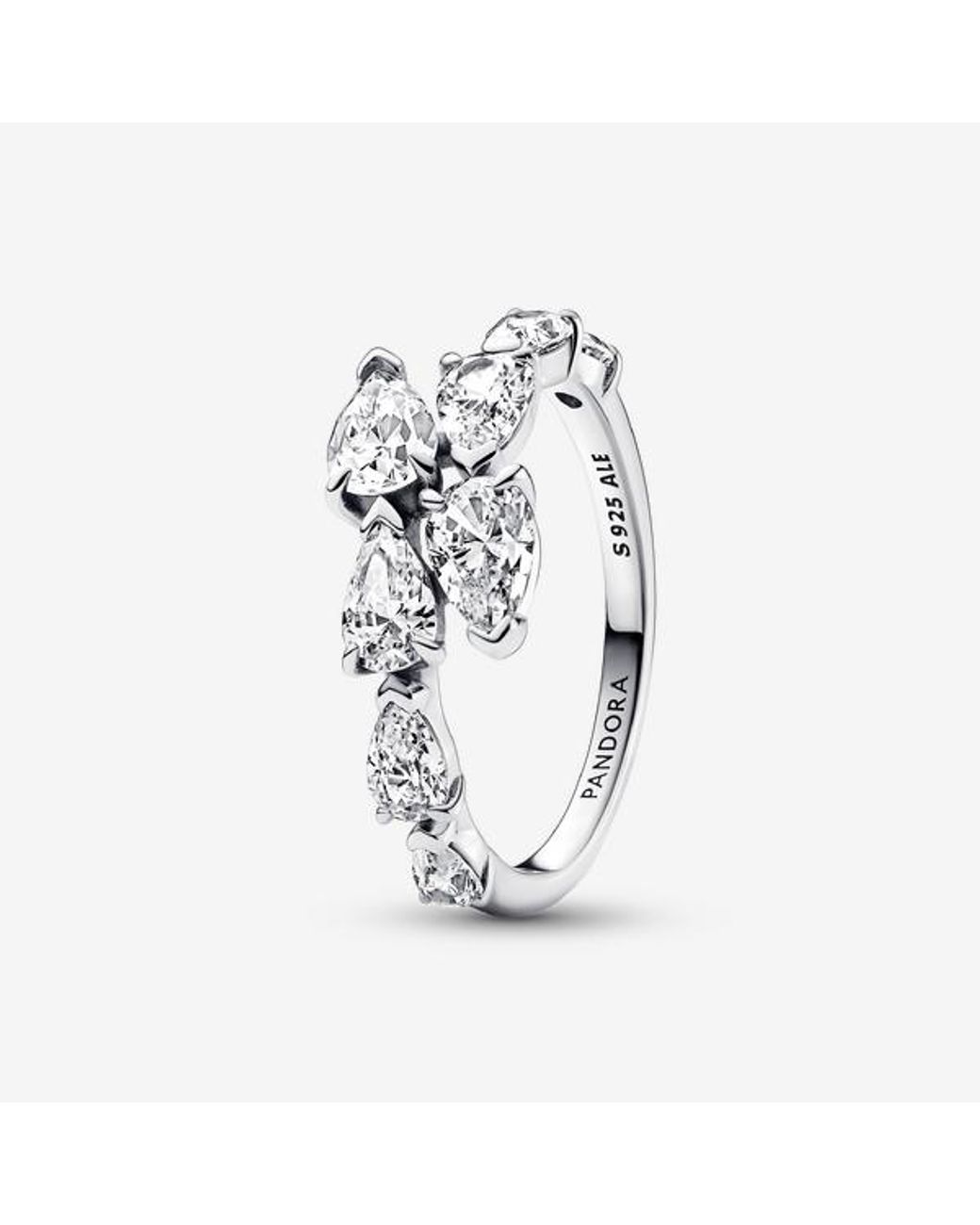 Pandora Metallic Sparkling Overlapping Band Ring