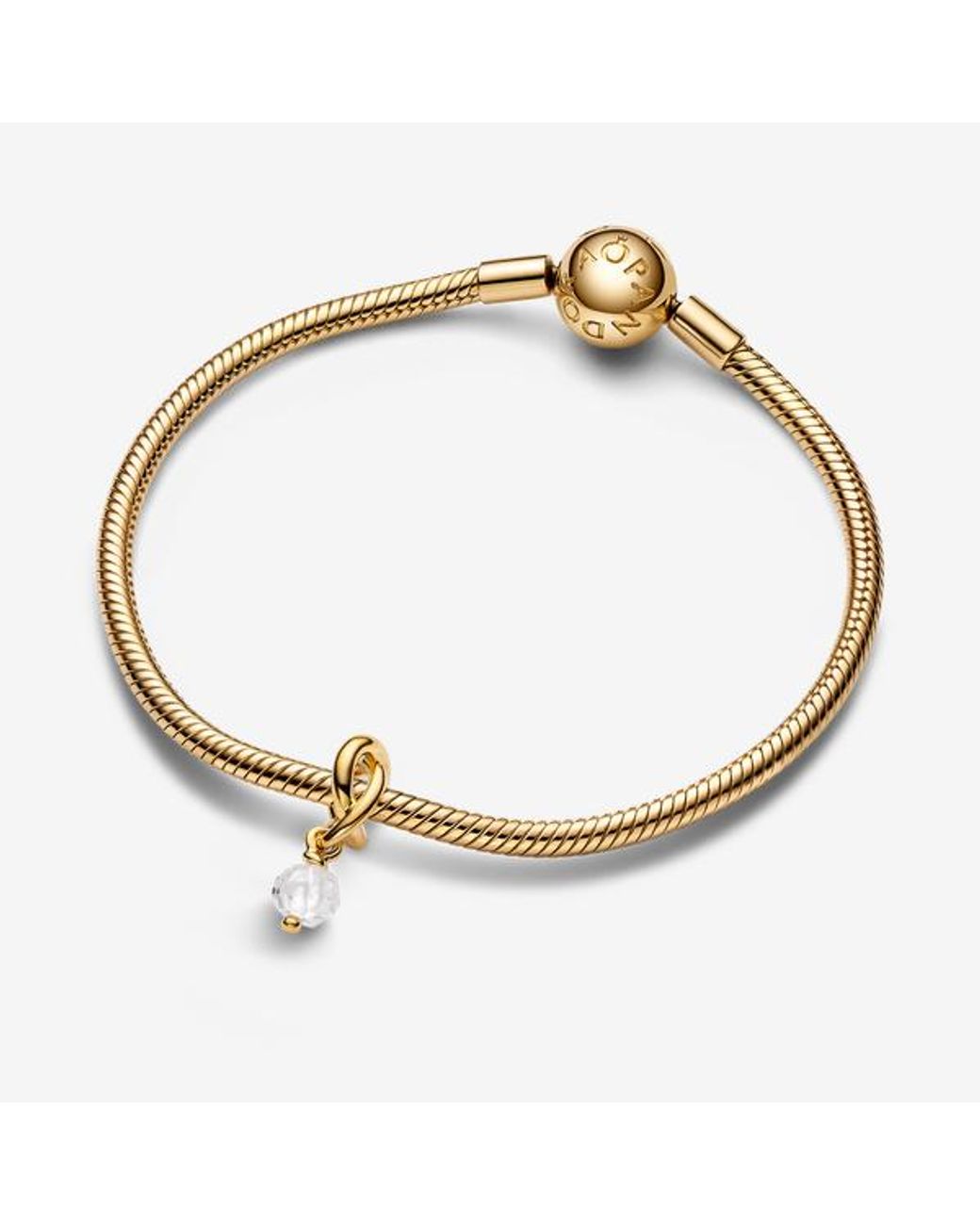 Pandora Metallic April Birthstone Eternity Circle Dangle Charm