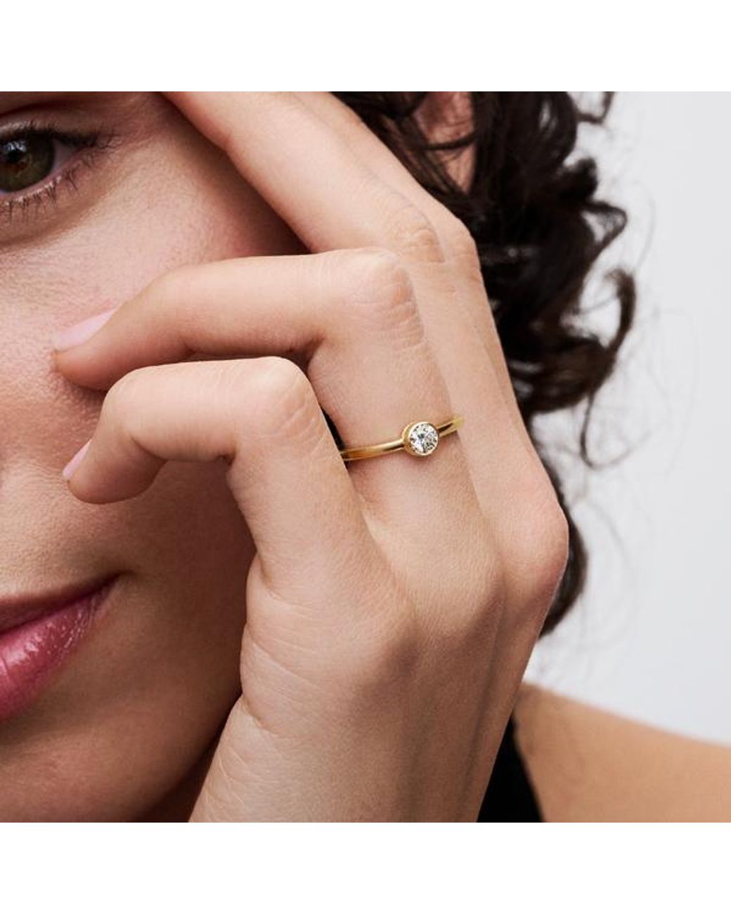 Pandora Metallic Era Bezel 14K Lab-Grown Diamond Ring