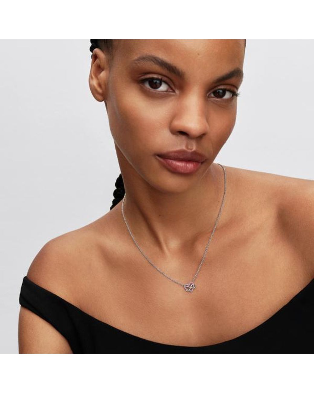Pandora Metallic Sparkling Infinity Heart Collier Necklace