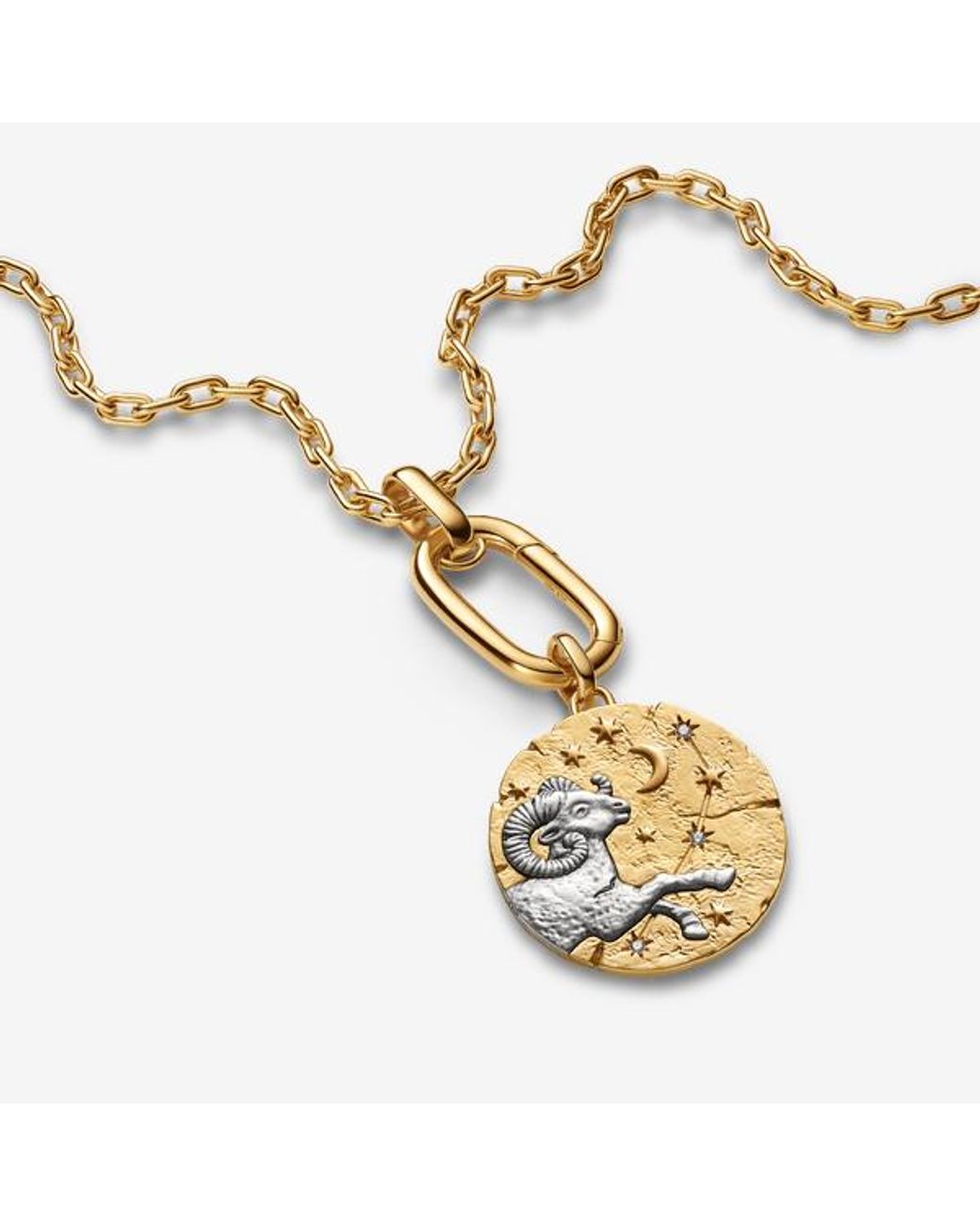 Pandora Metallic Aries Zodiac Oversized Medallion Charm