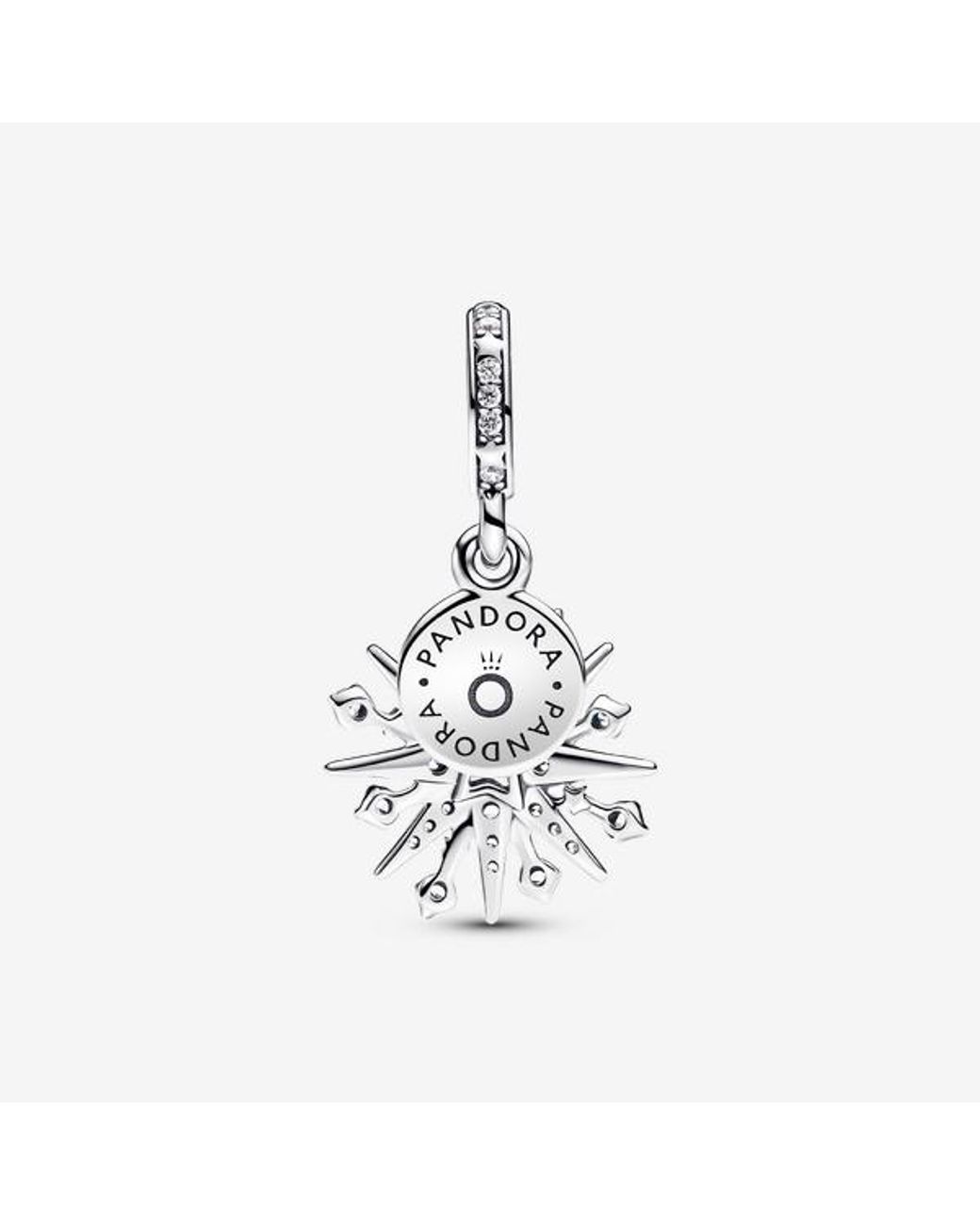 Pandora White Sparkling Firework Double Dangle Charm