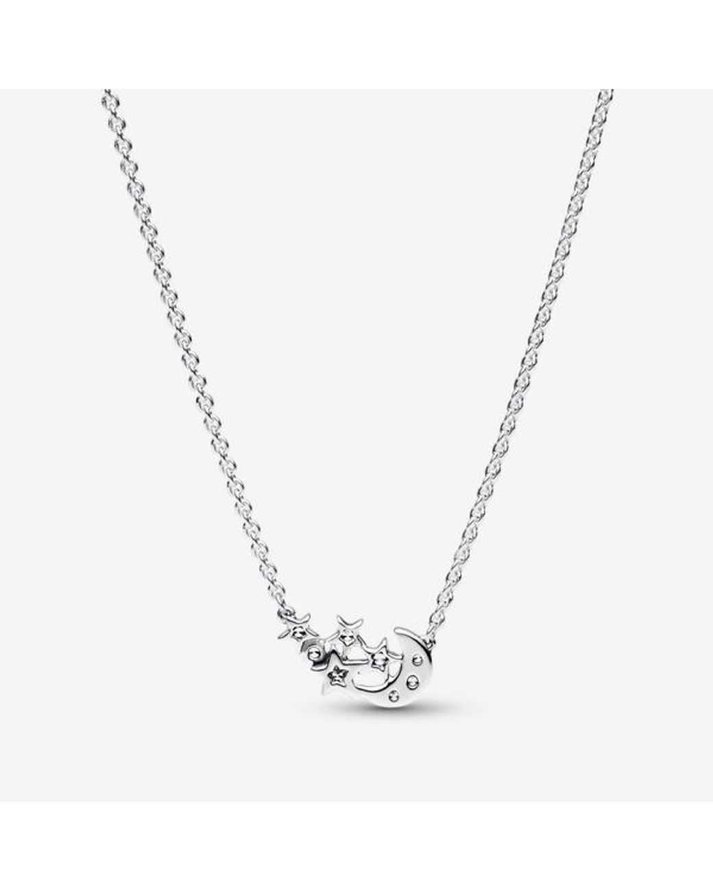 Pandora Metallic Sparkling Moon & Star Collier Necklace