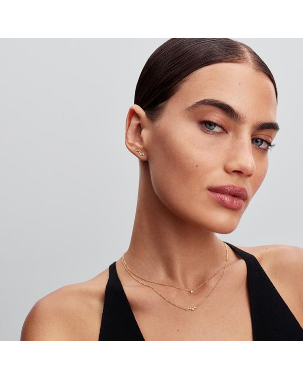 Pandora Metallic Era Lab-Grown Diamond Droplet Bar Necklace
