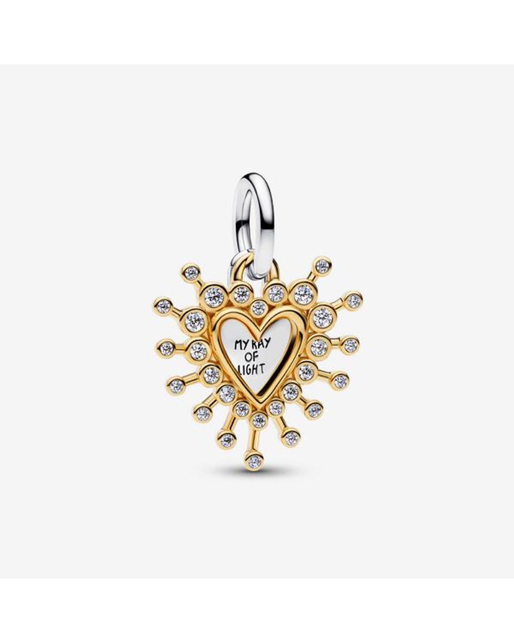 Pandora Metallic Radiant Heart Double Dangle Charm