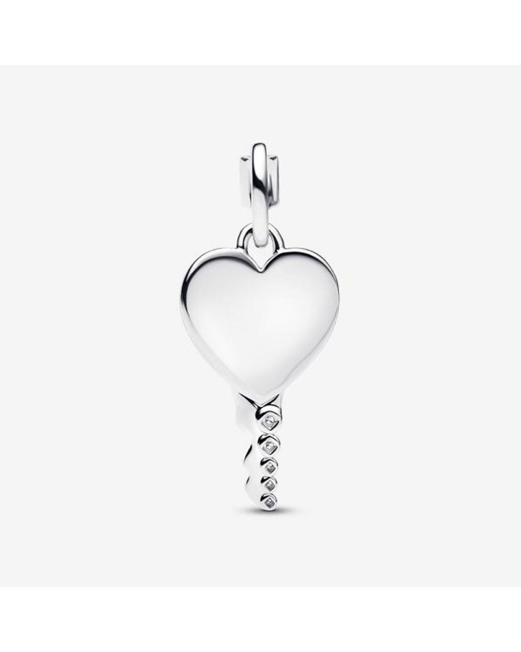 Pandora Metallic Engravable Heart Key Pendant