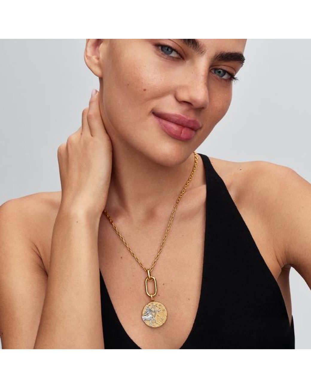 Pandora Metallic Sagittarius Zodiac Oversized Medallion Charm