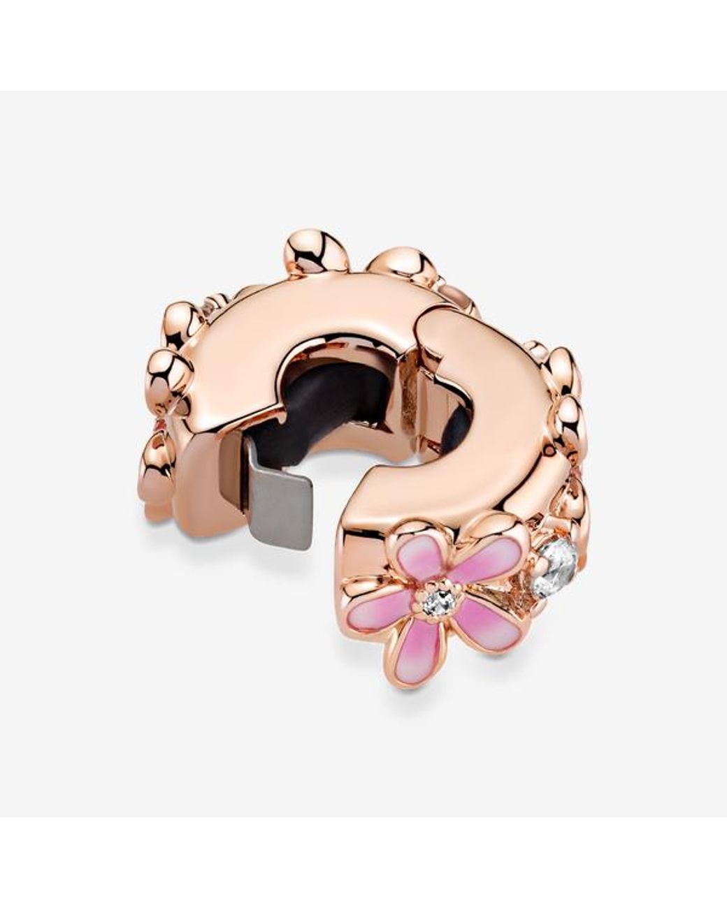 Pandora Moments 14k Rose Gold-plated Pink Daisy Flower Stud Earrings