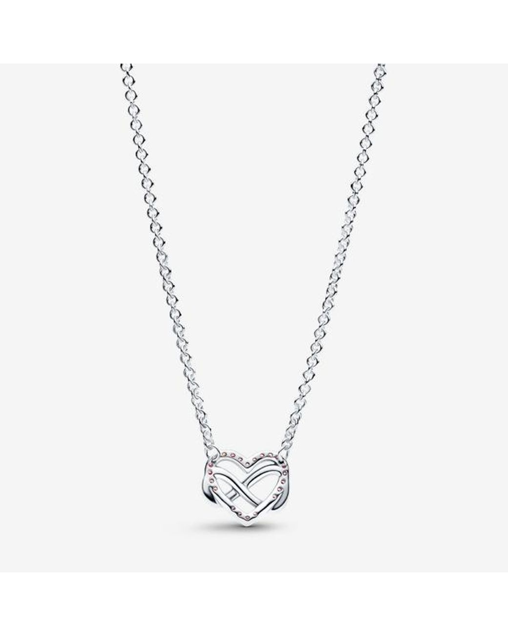 Pandora Metallic Sparkling Infinity Heart Collier Necklace