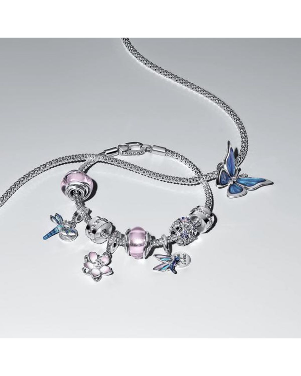 Pandora Blue Hummingbird Double Dangle Charm