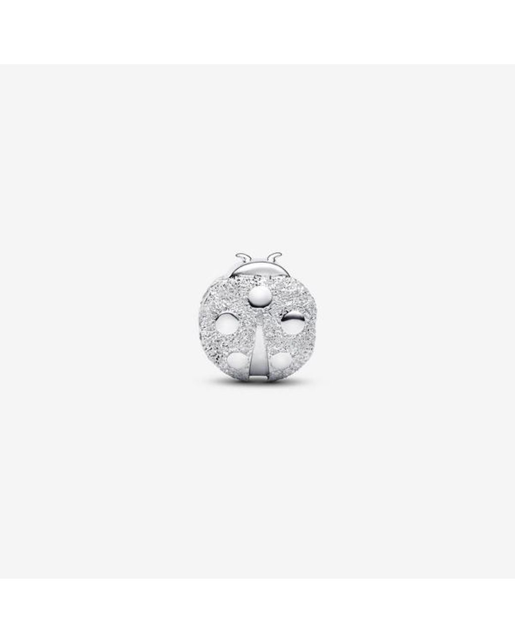Pandora White Textured Ladybird Mini Charm