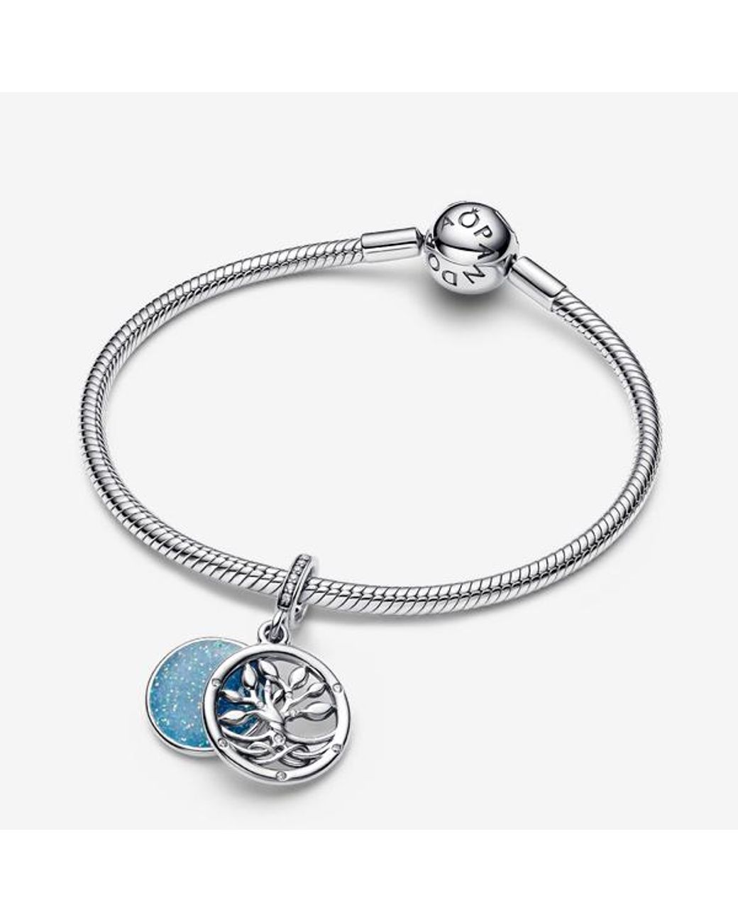 Pandora Blue Glow-In-The-Dark Infinity Tree Double Dangle Charm
