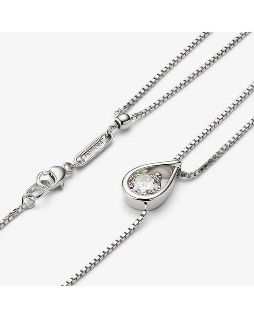 Pandora Metallic Infinite 14K Lab-Grown Diamond Double Chain Collier Necklace