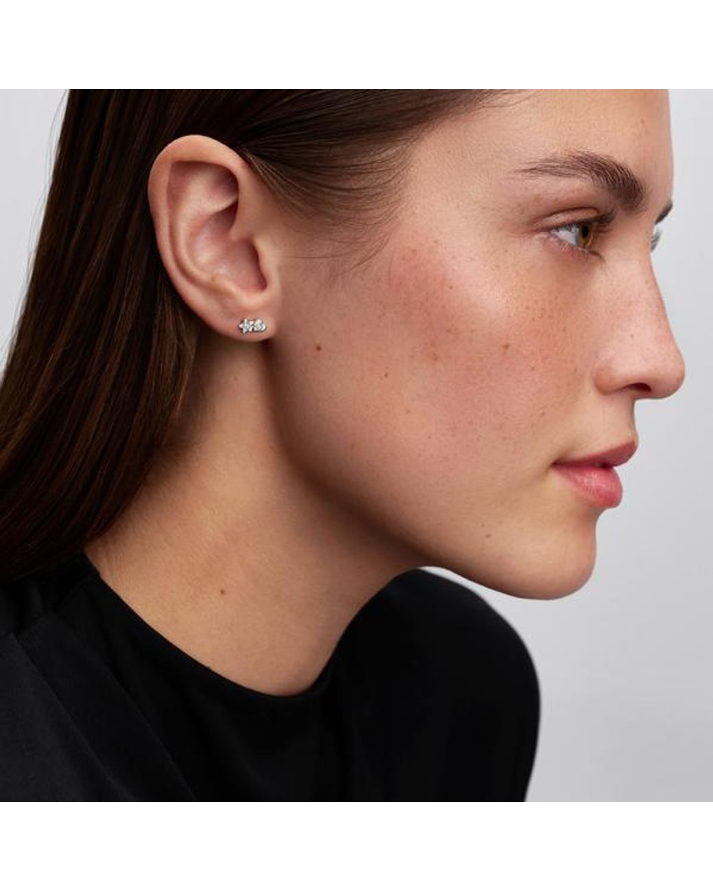 Pandora Metallic Talisman Sterling Lab-Grown Diamond Heart & Star Stud Earrings