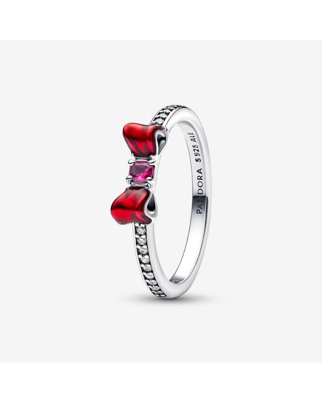 Pandora Red Disney Princess Snow White Bow 193652c01 Silver Ring