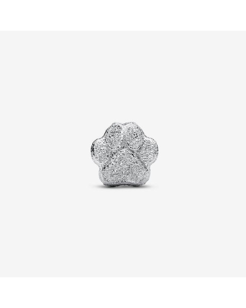 Pandora White Textured Paw Mini Charm